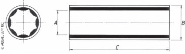AQUALUBE Wellenlager 1 x 1-1/4 x 4 Zoll